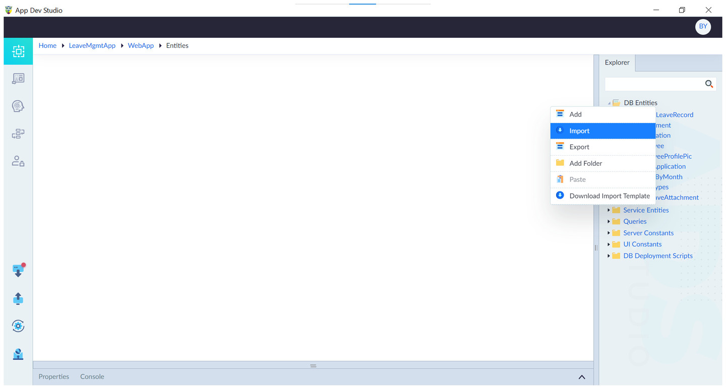 Import DB Entities