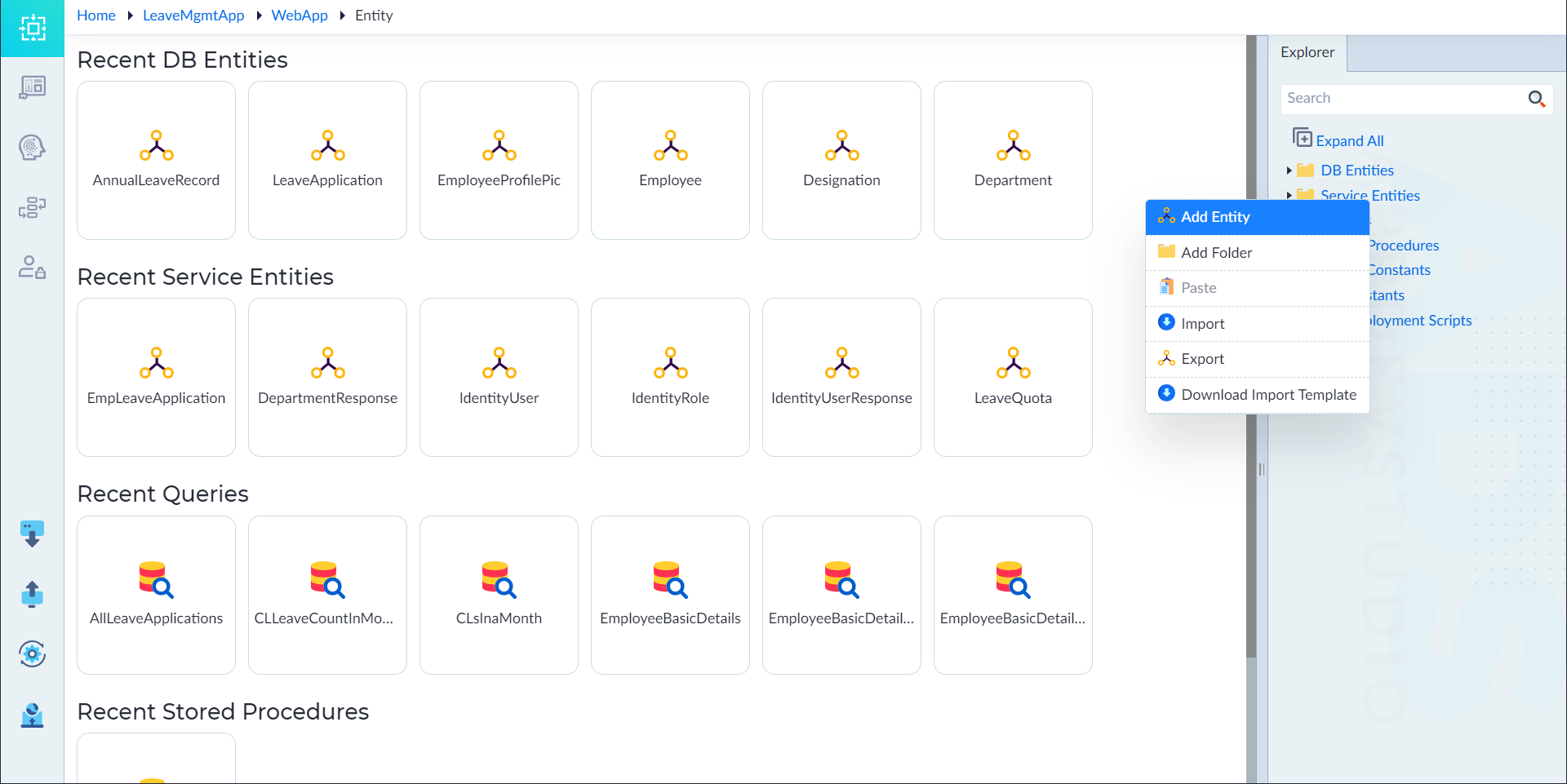 Create Service Entity