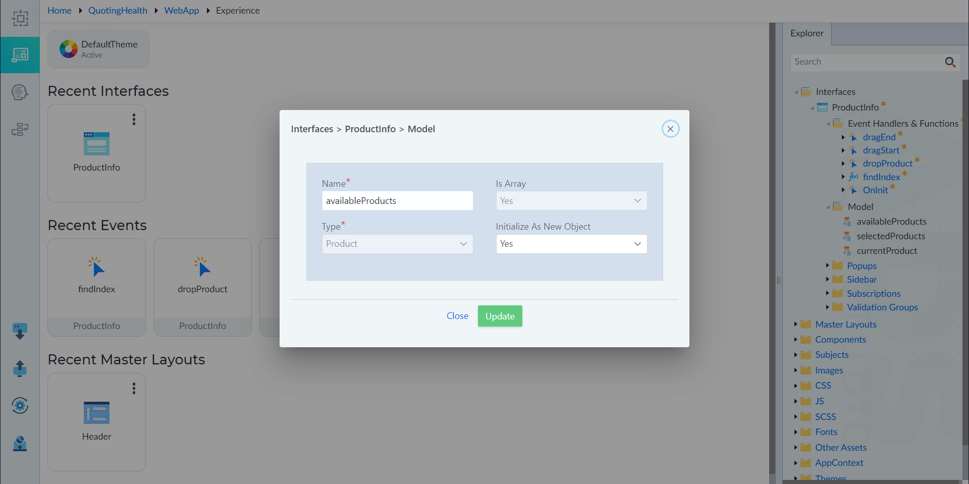 Interface configuration