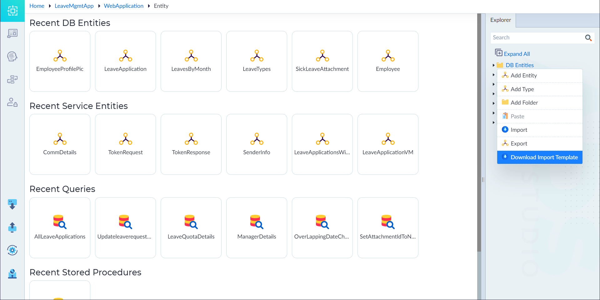 Export DB Entities