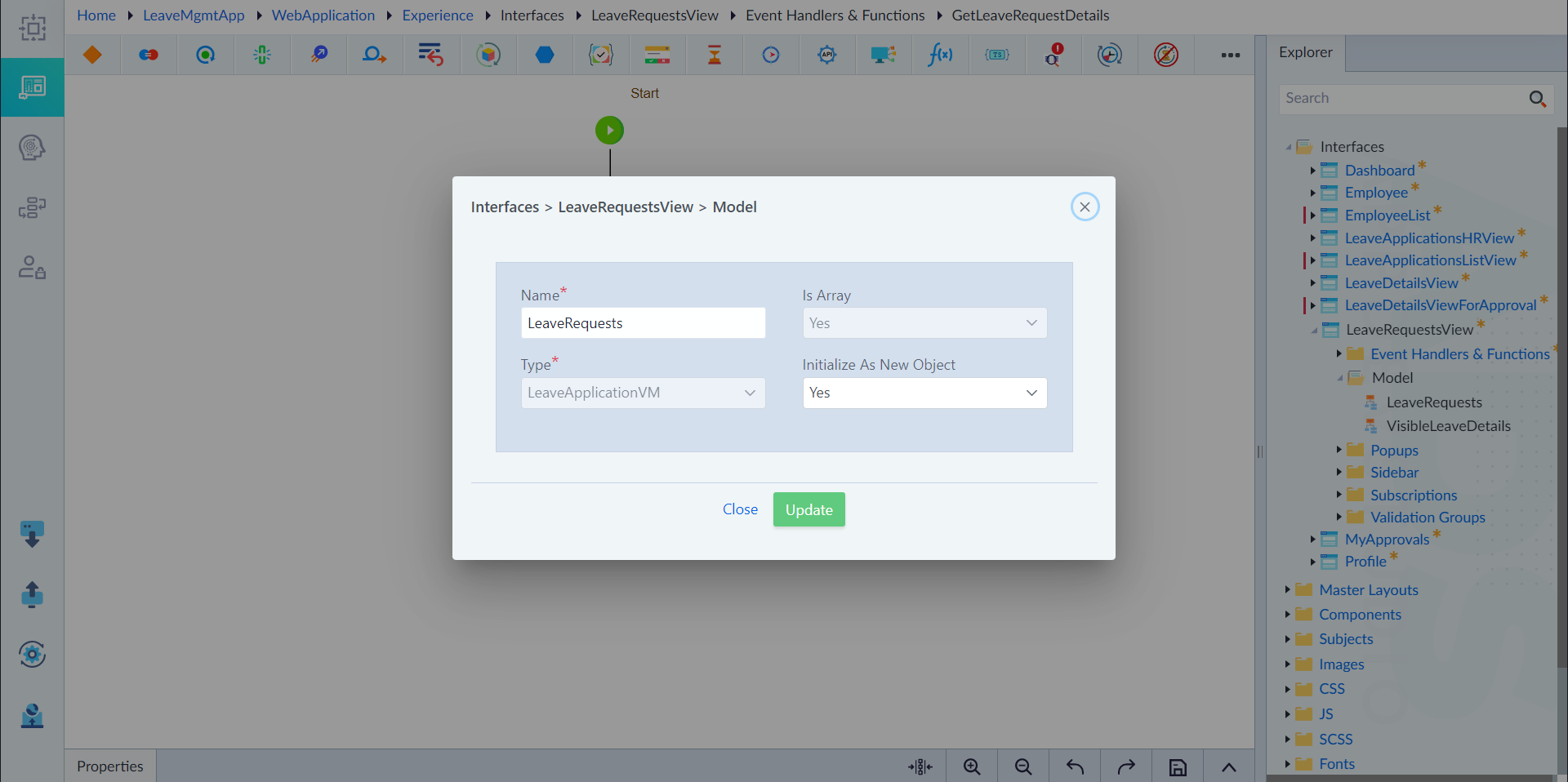 LeaveRequests model configuration
