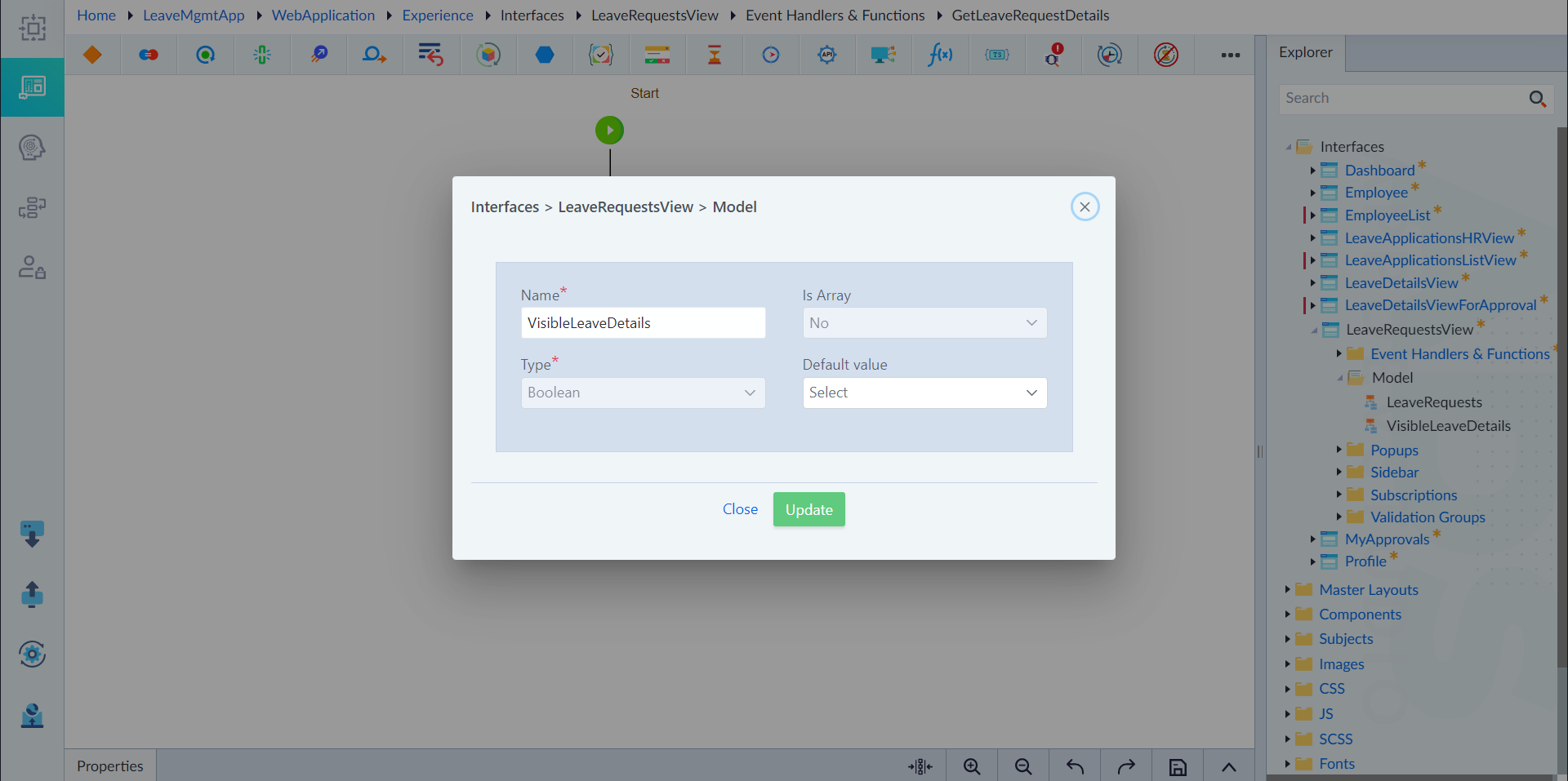 VisibleLeaveDetails model configuration