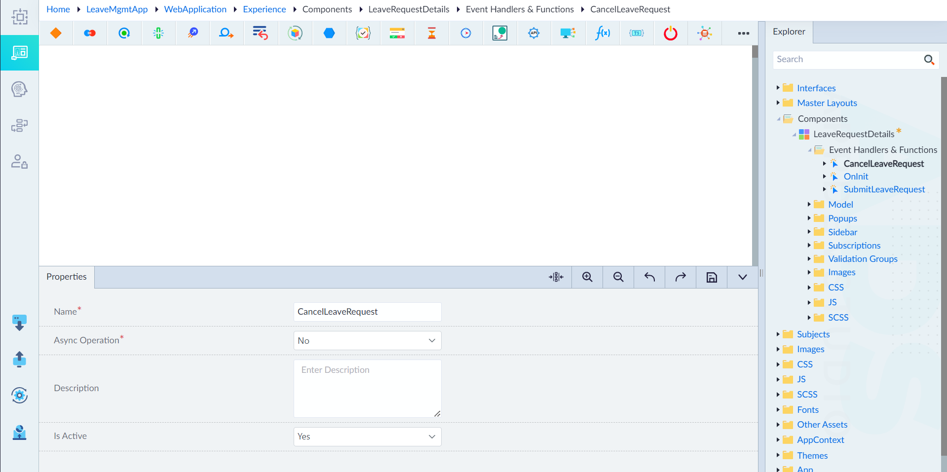 Cancel event handler configuration