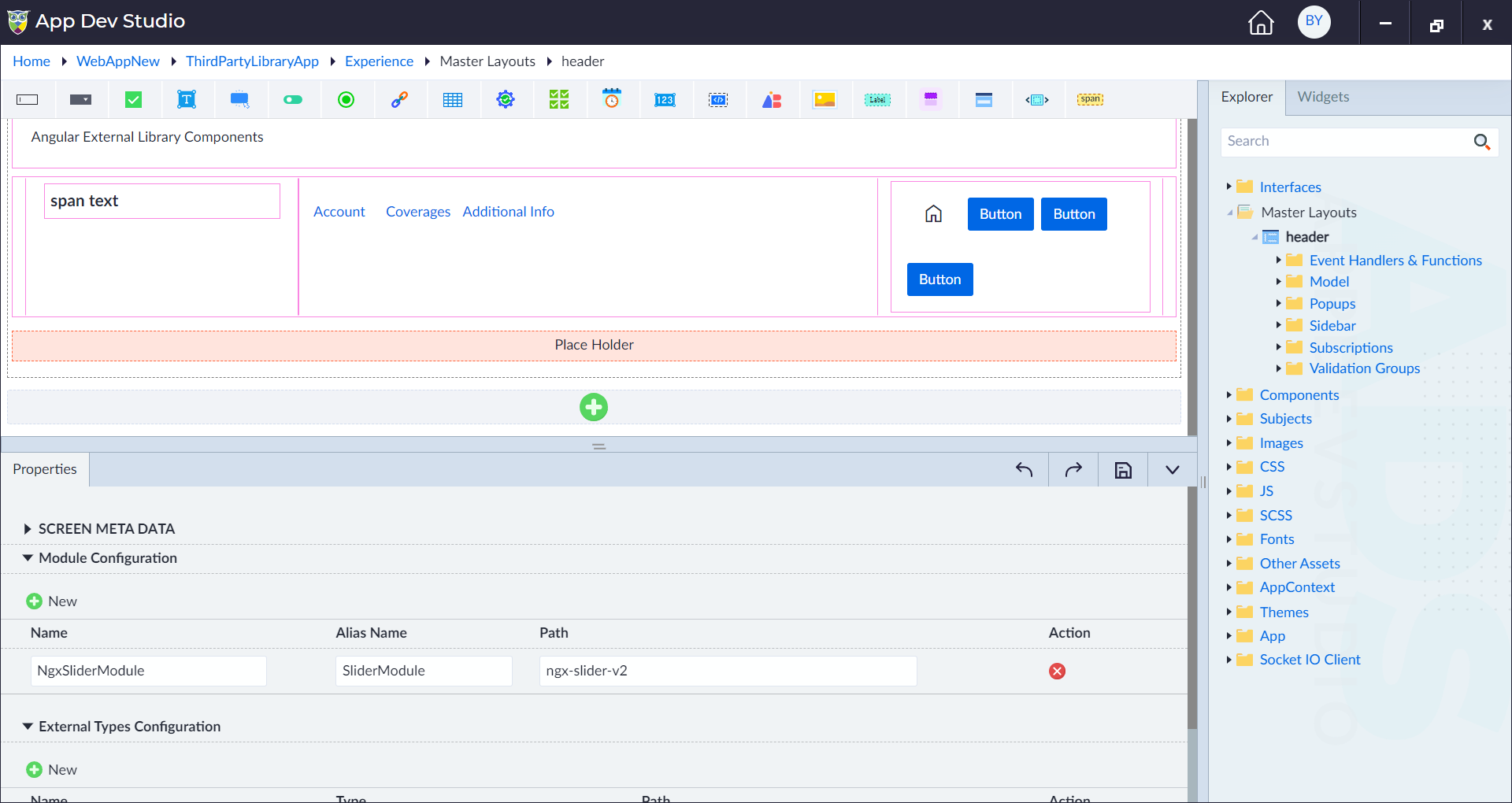 Configure Master Layout