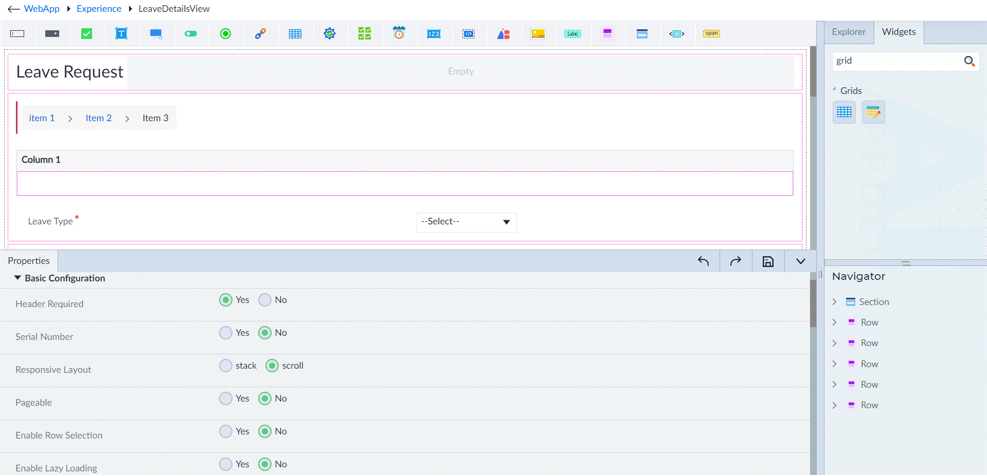 Dynamic Data Grid
