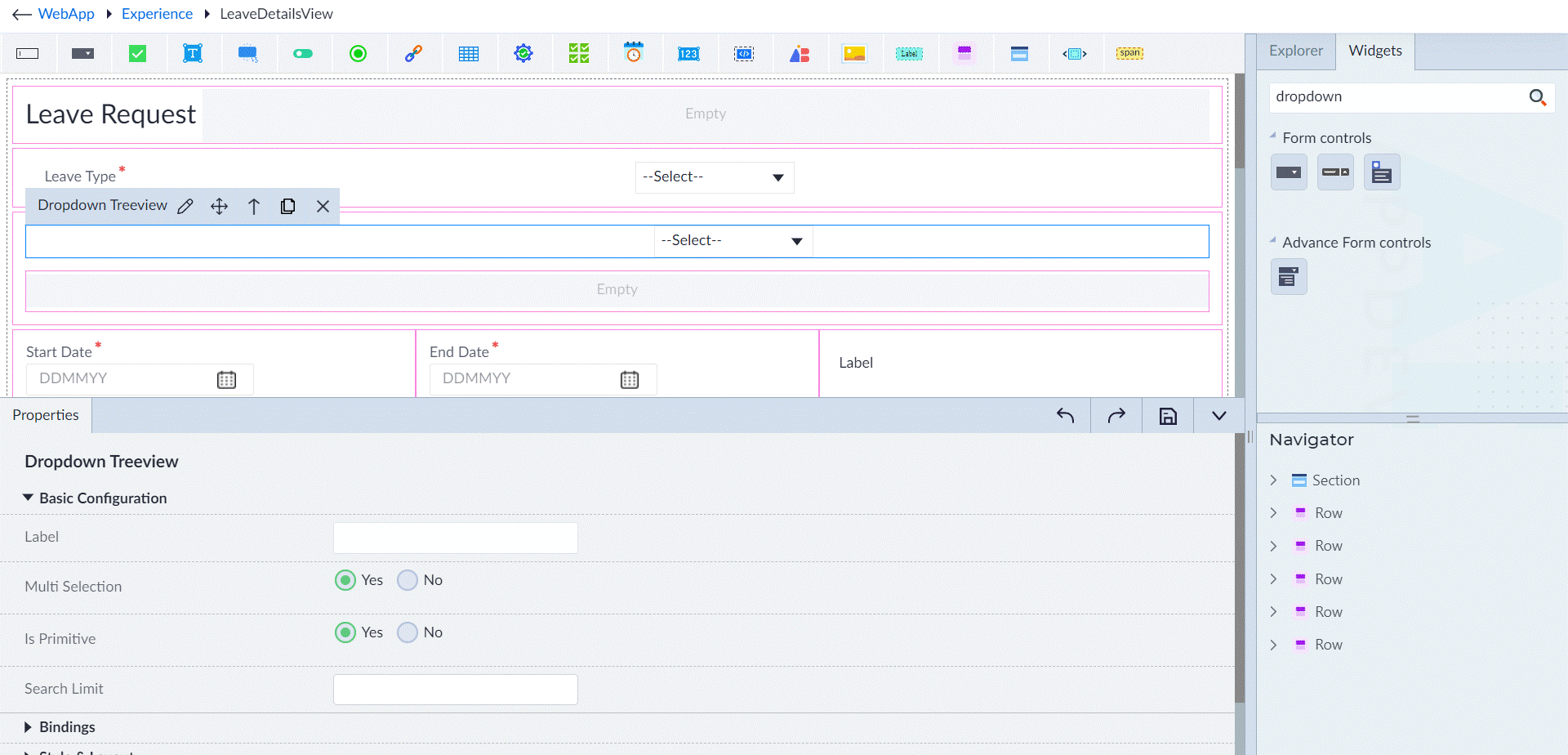 Dropdown Tree View