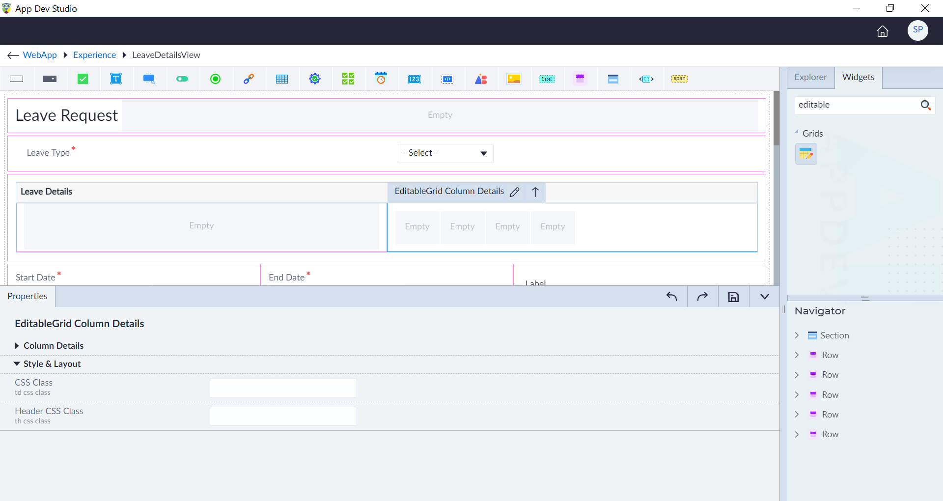 Editable Grid Action Column 2