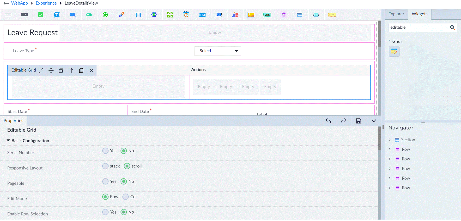 Editable Grid