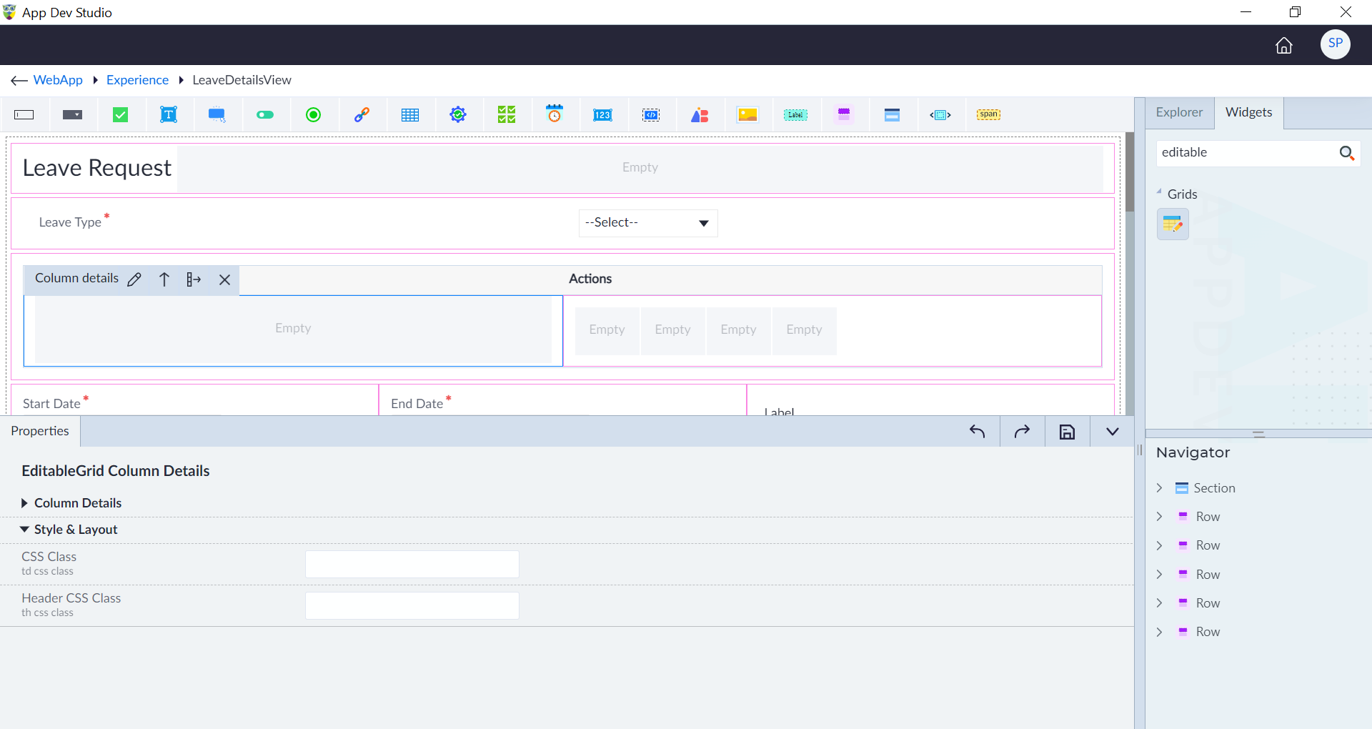 Editable Grid Column Details 2