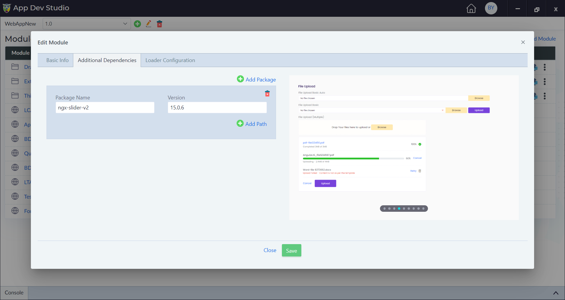 Edit Module and Add Package