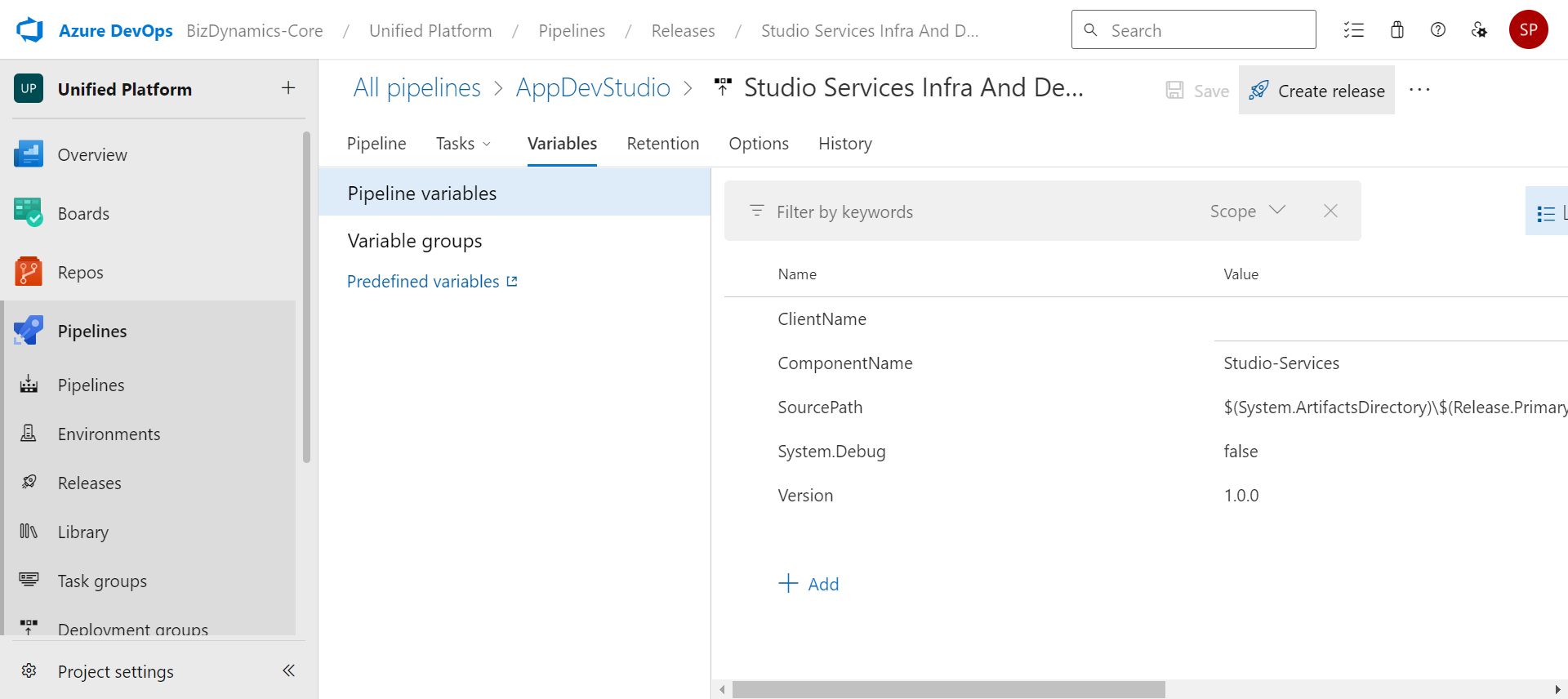 Create Release Step 1