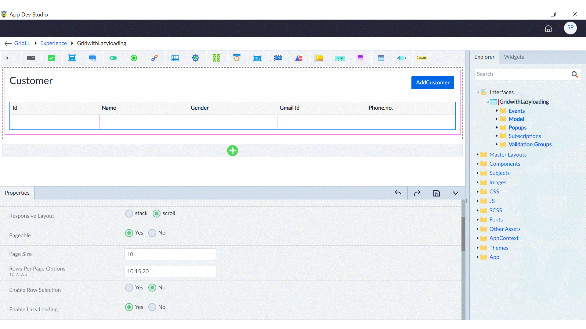 Lazy Load Data Grid