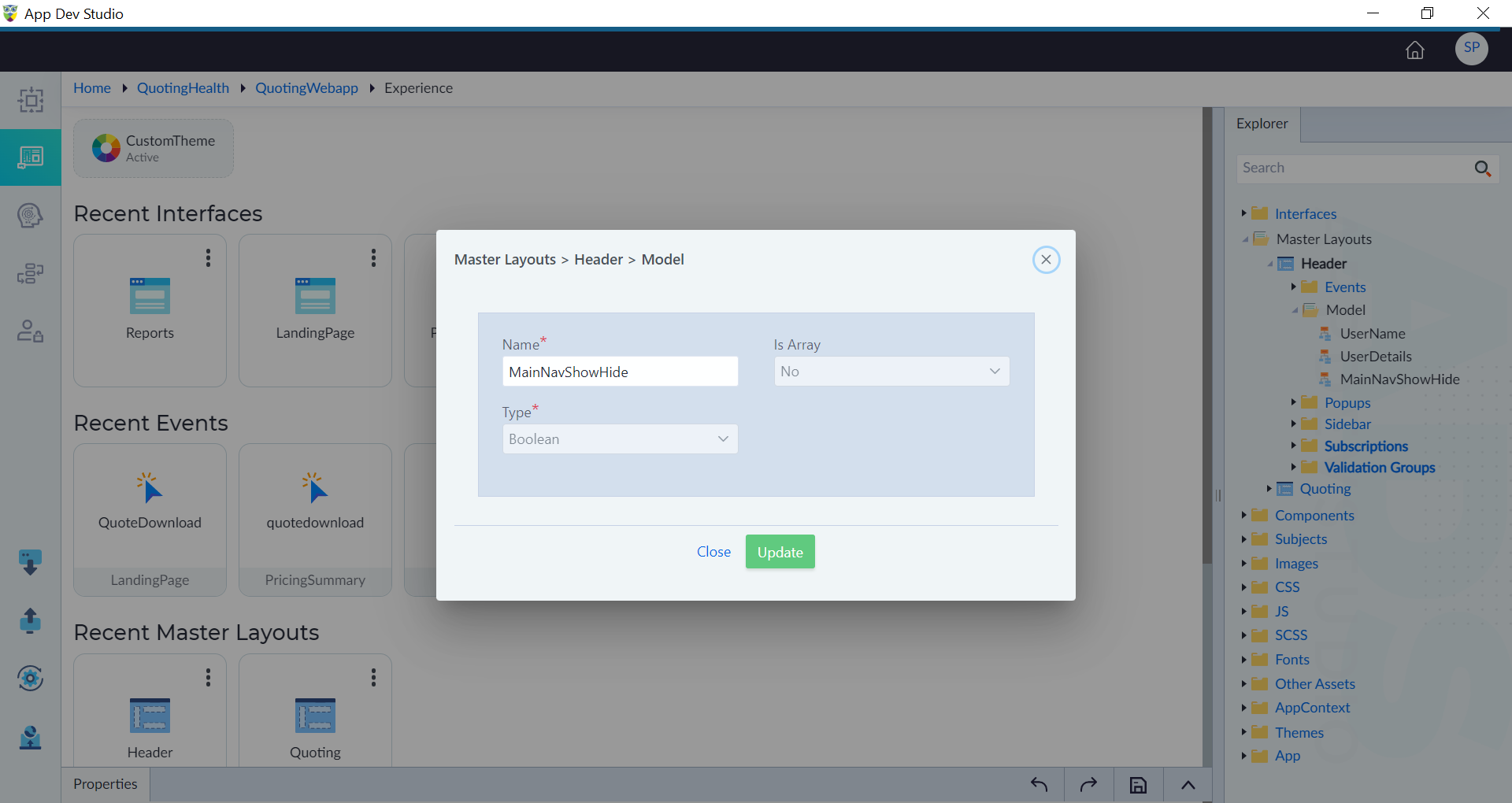 Model for Sidebar