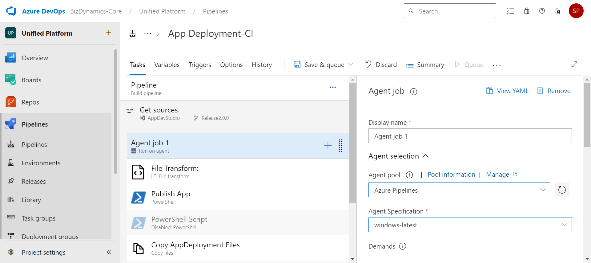 Publish Application - Pipeline