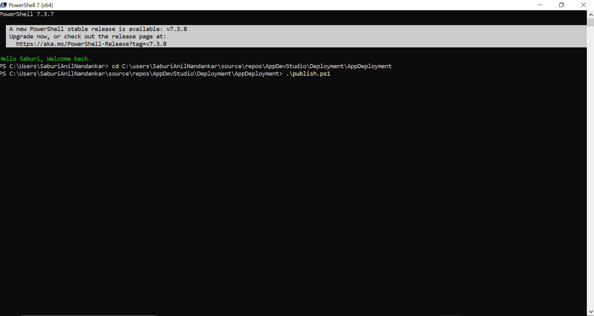Publish Step 1