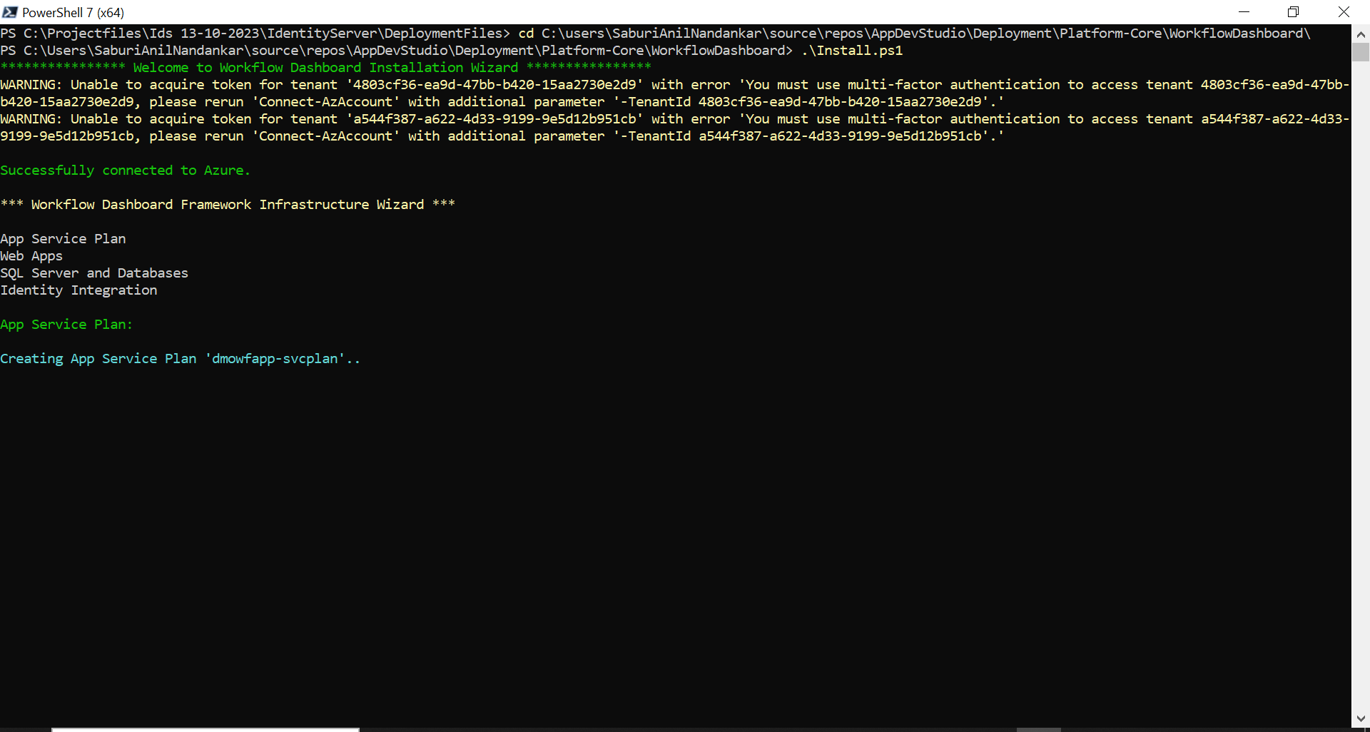 Deploy Workflow Dashboard - Step 2