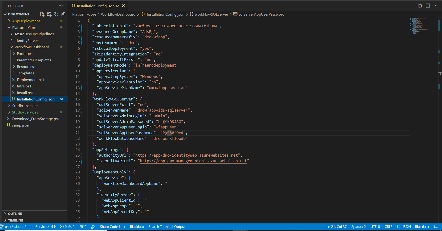 Workflow Dashboard Configuration