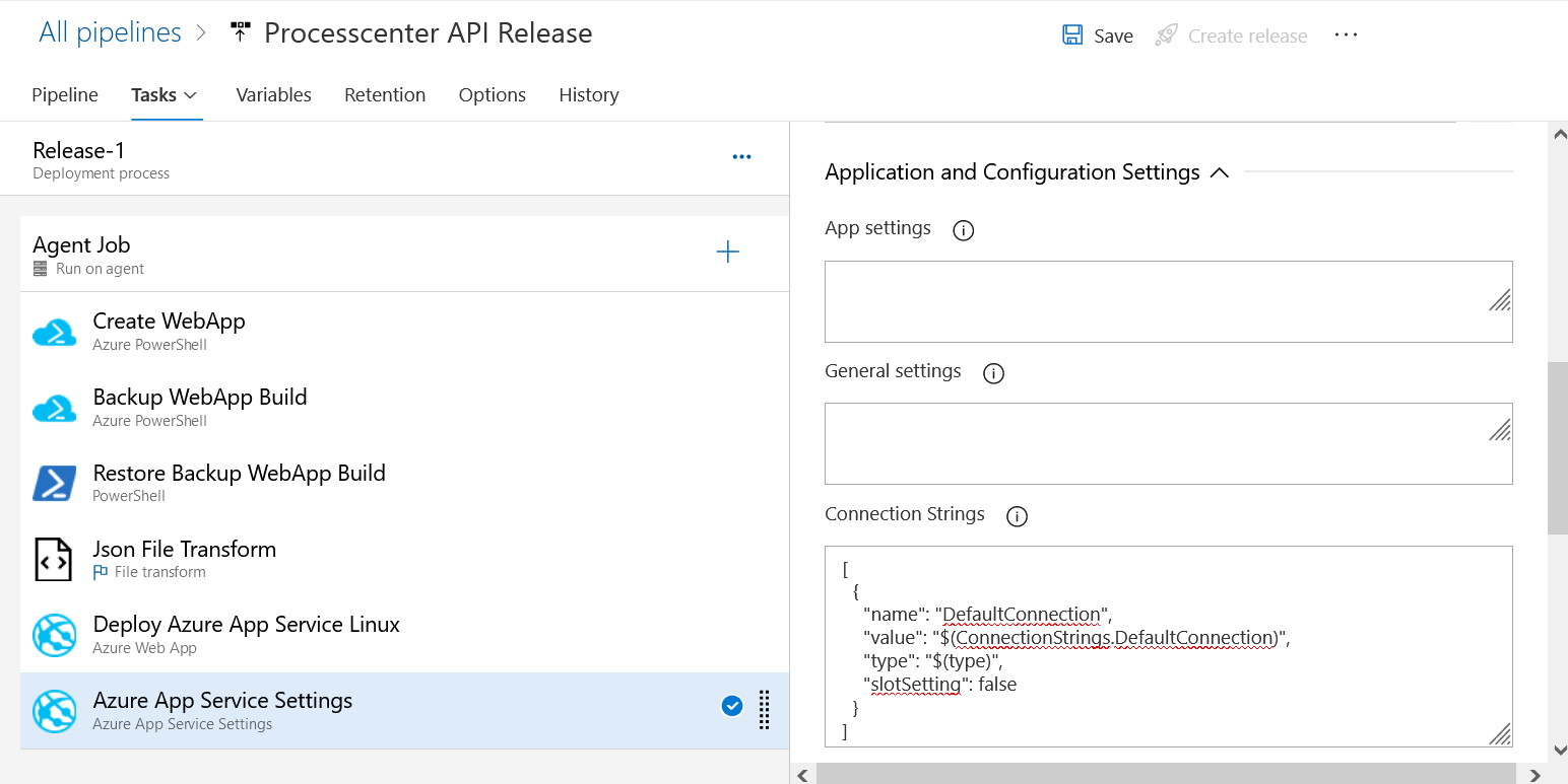 Azure App Service Settings