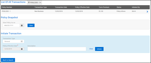List of Transactions