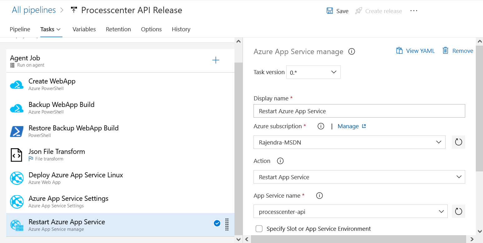Restart Azure App Service